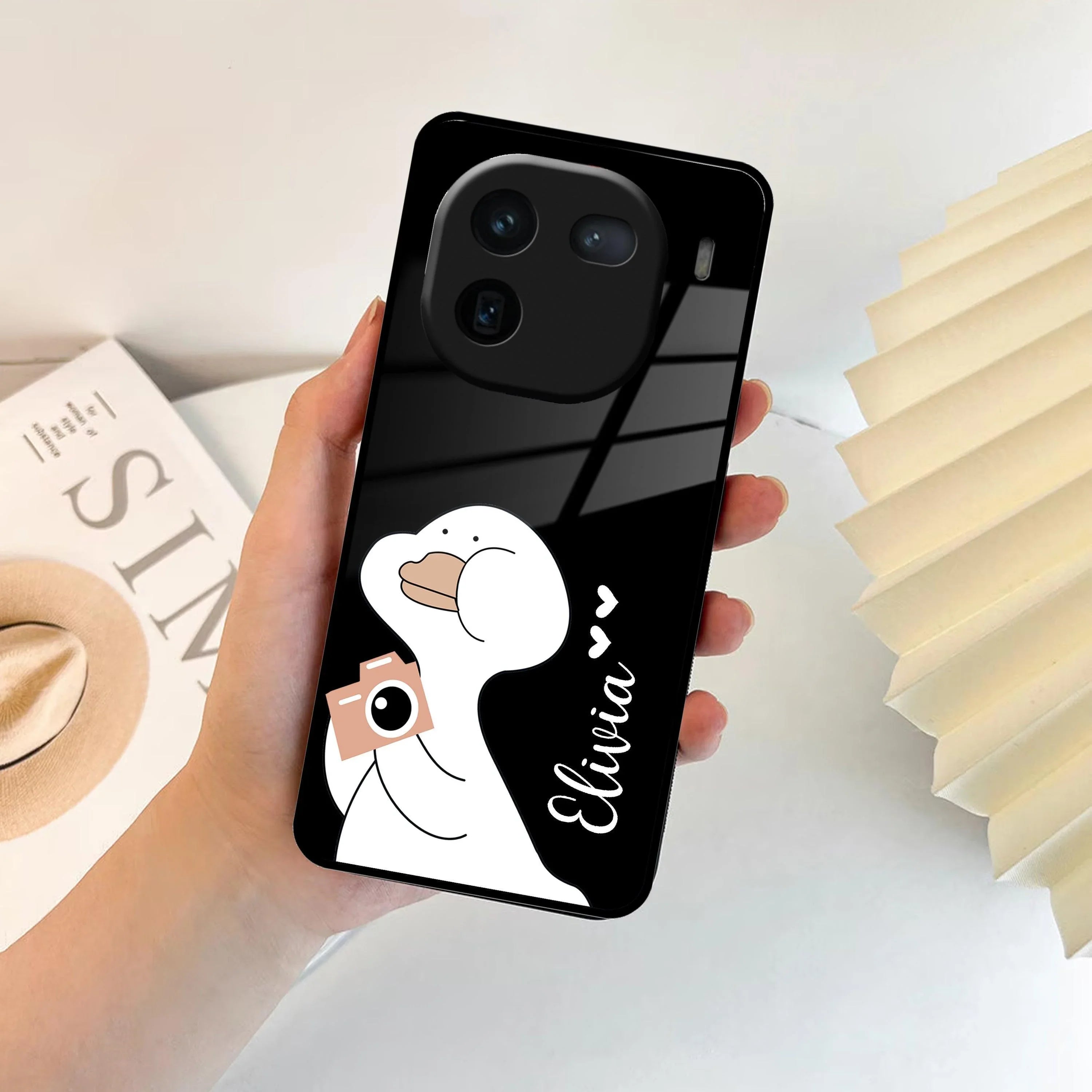 White Duck Glass Case Cover For iQOO - ShopOnCliQ