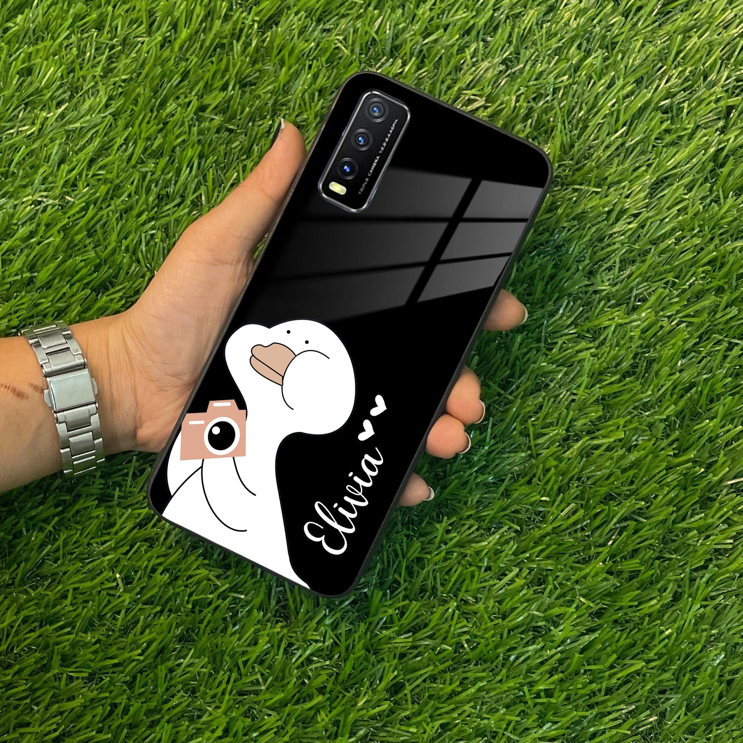 White Duck Glass Case Cover For Vivo - ShopOnCliQ