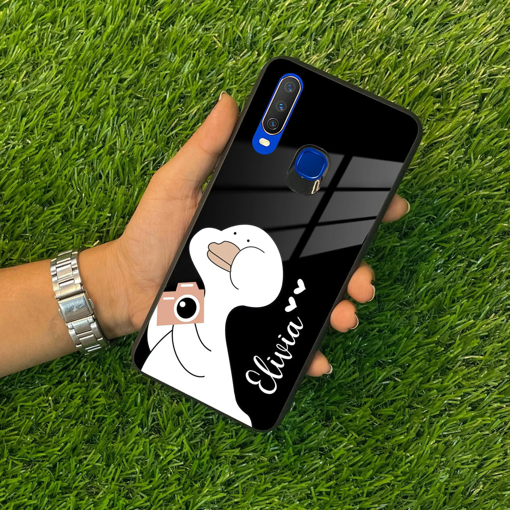 White Duck Glass Case Cover For Vivo - ShopOnCliQ