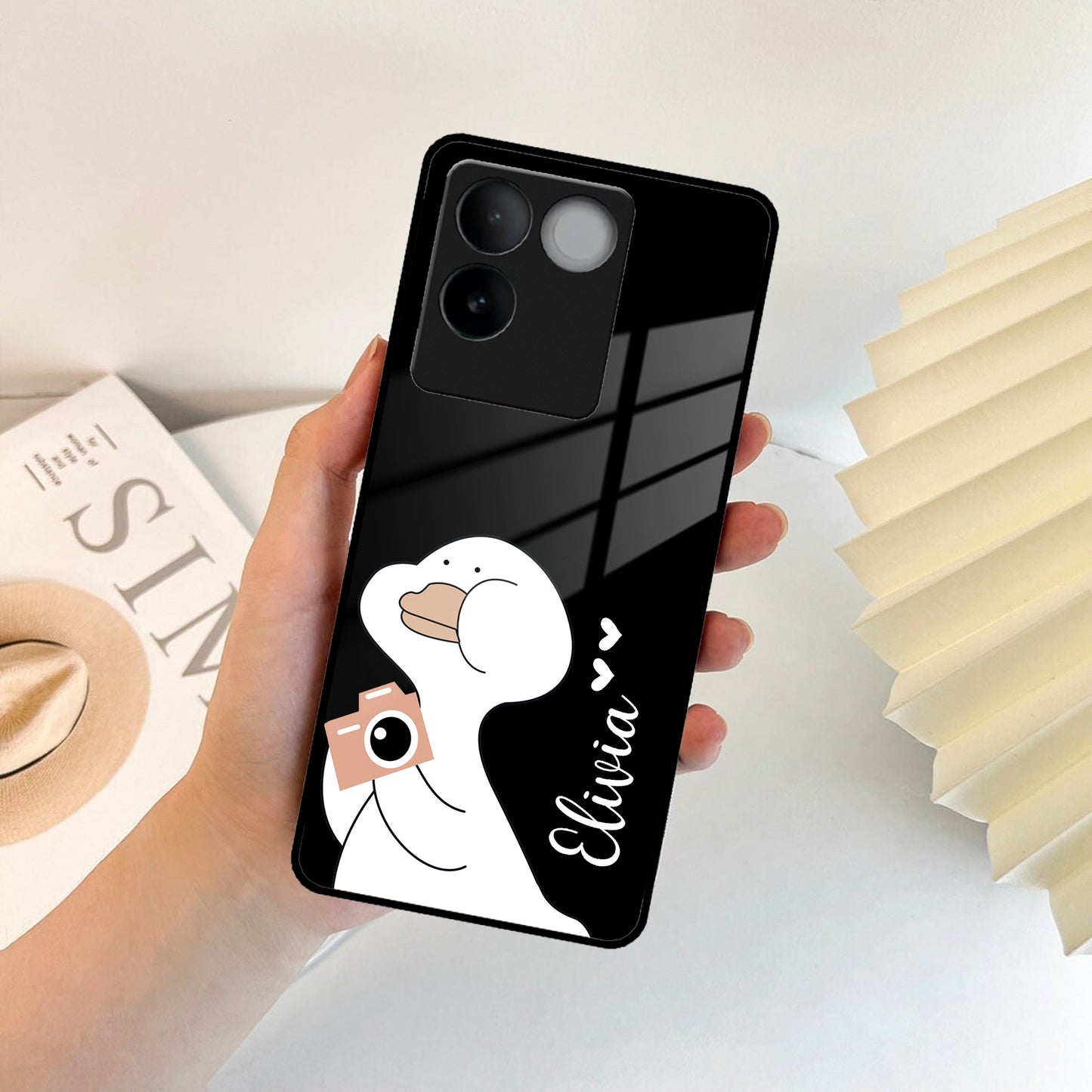 White Duck Glass Case Cover For Vivo ShopOnCliQ