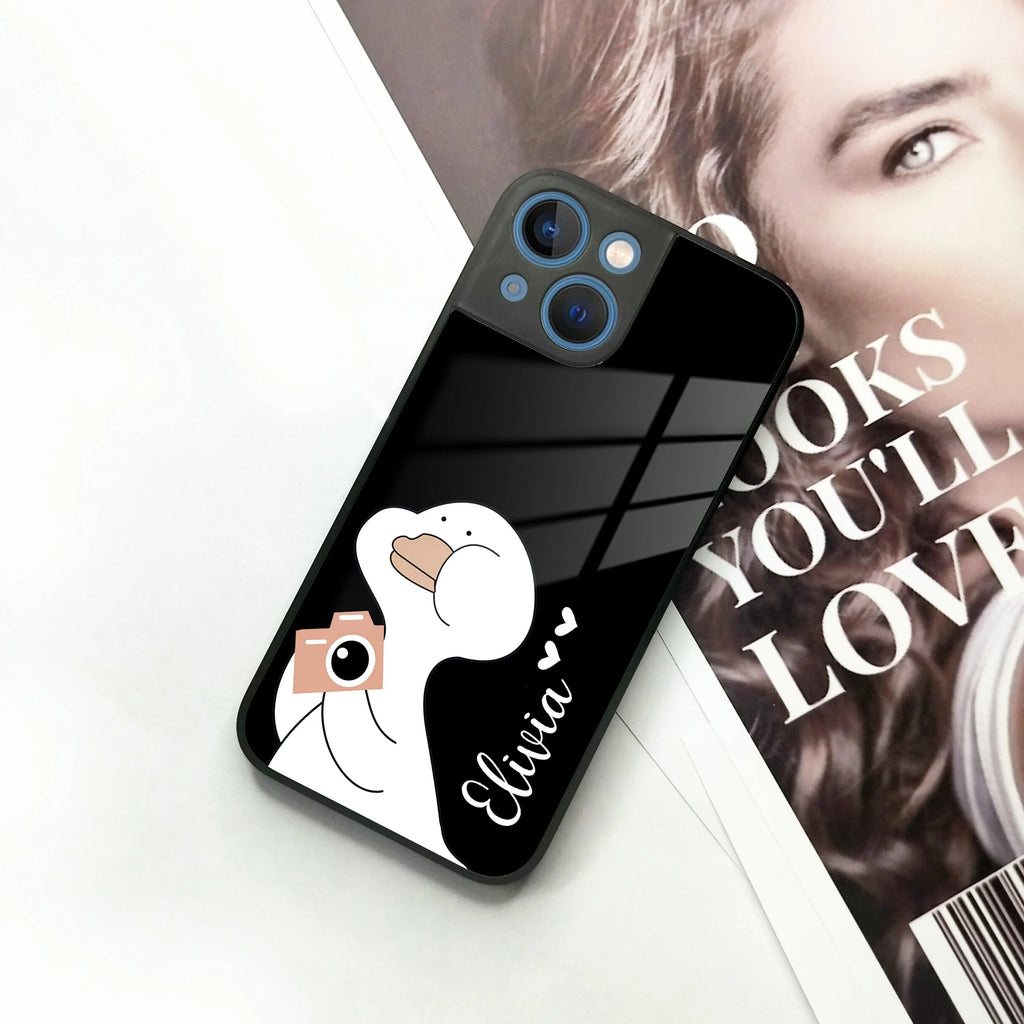 White Duck Glass Case Cover For iPhone - ShopOnCliQ