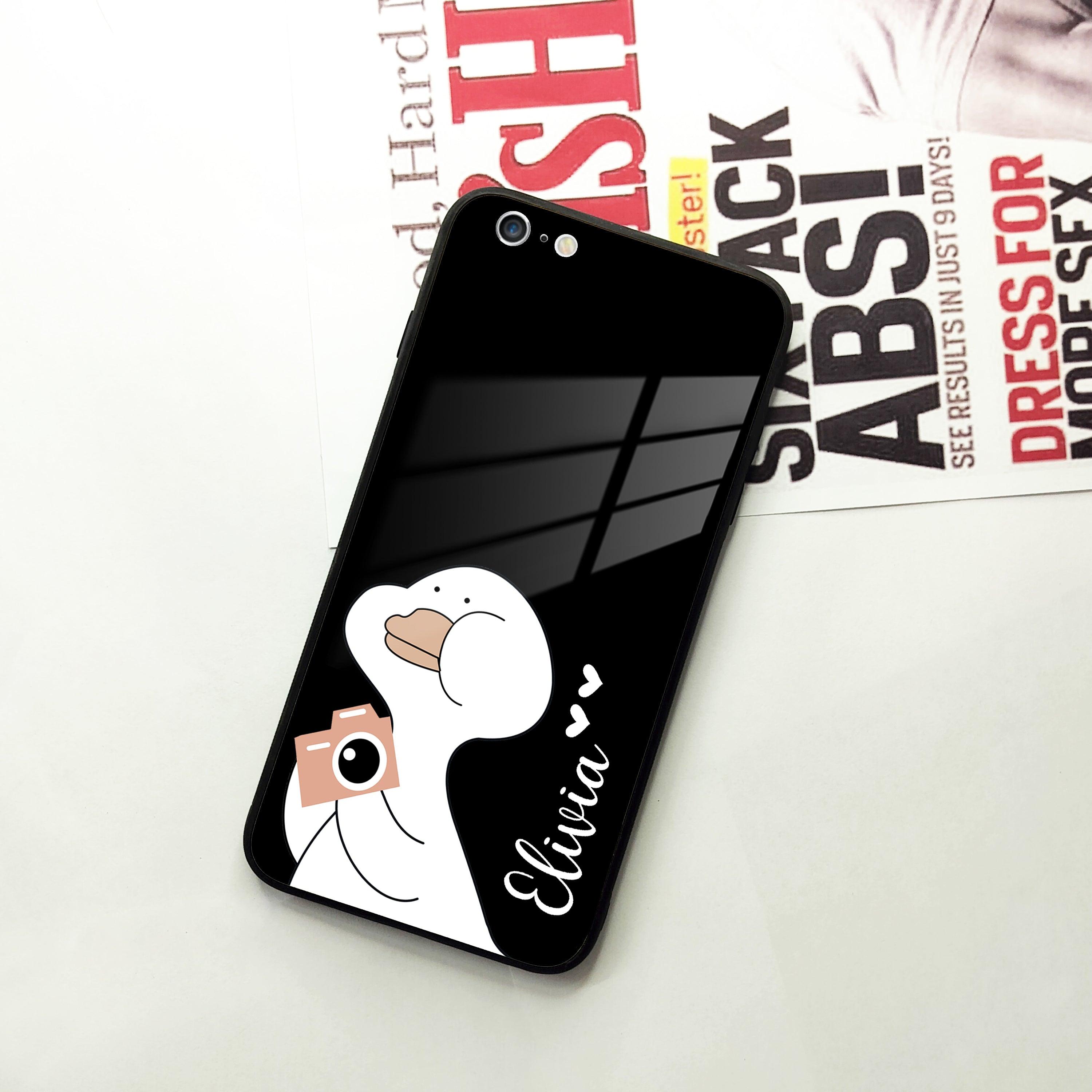White Duck Glass Case Cover For iPhone - ShopOnCliQ