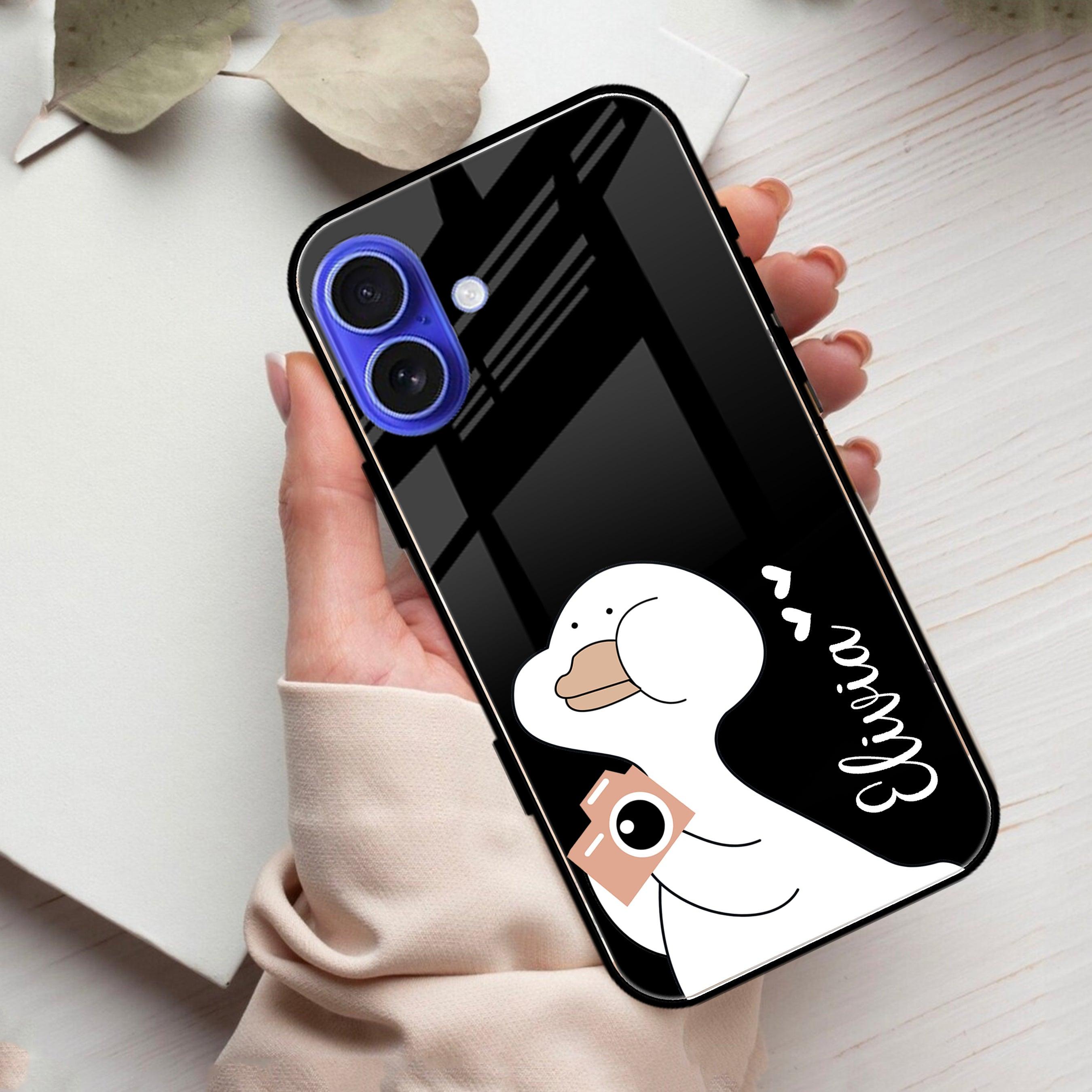 White Duck Glass Case Cover For iPhone - ShopOnCliQ