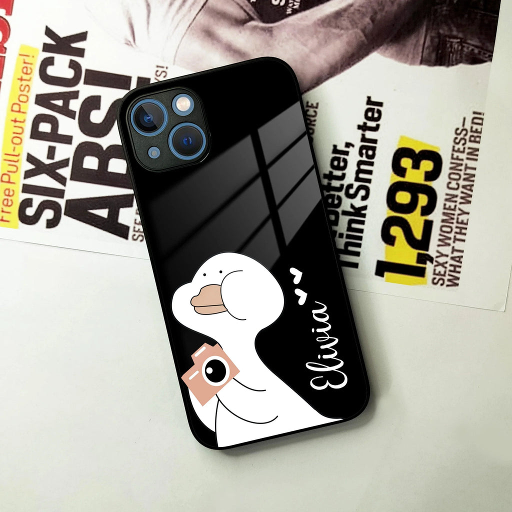 White Duck Glass Case Cover For iPhone - ShopOnCliQ