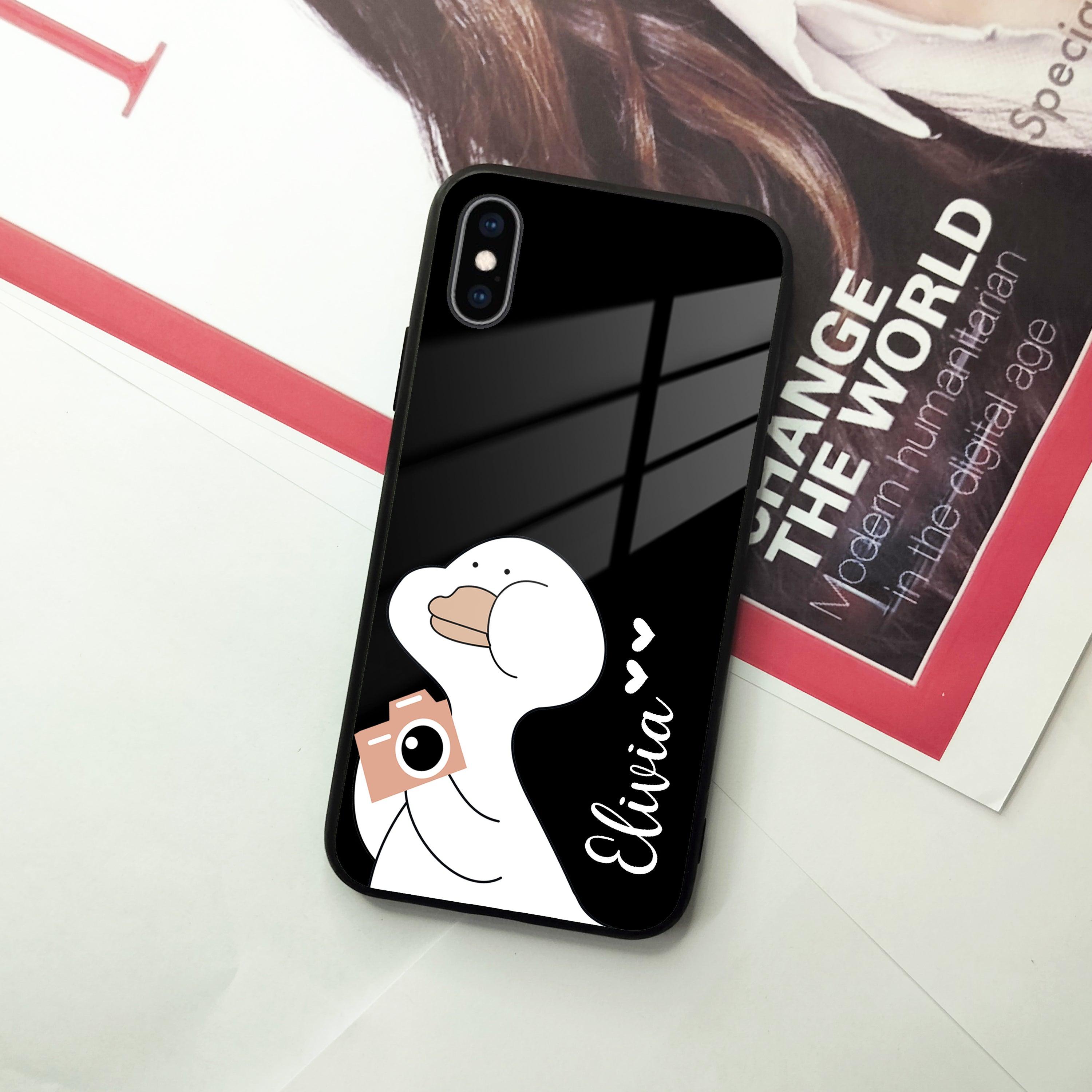 White Duck Glass Case Cover For iPhone - ShopOnCliQ