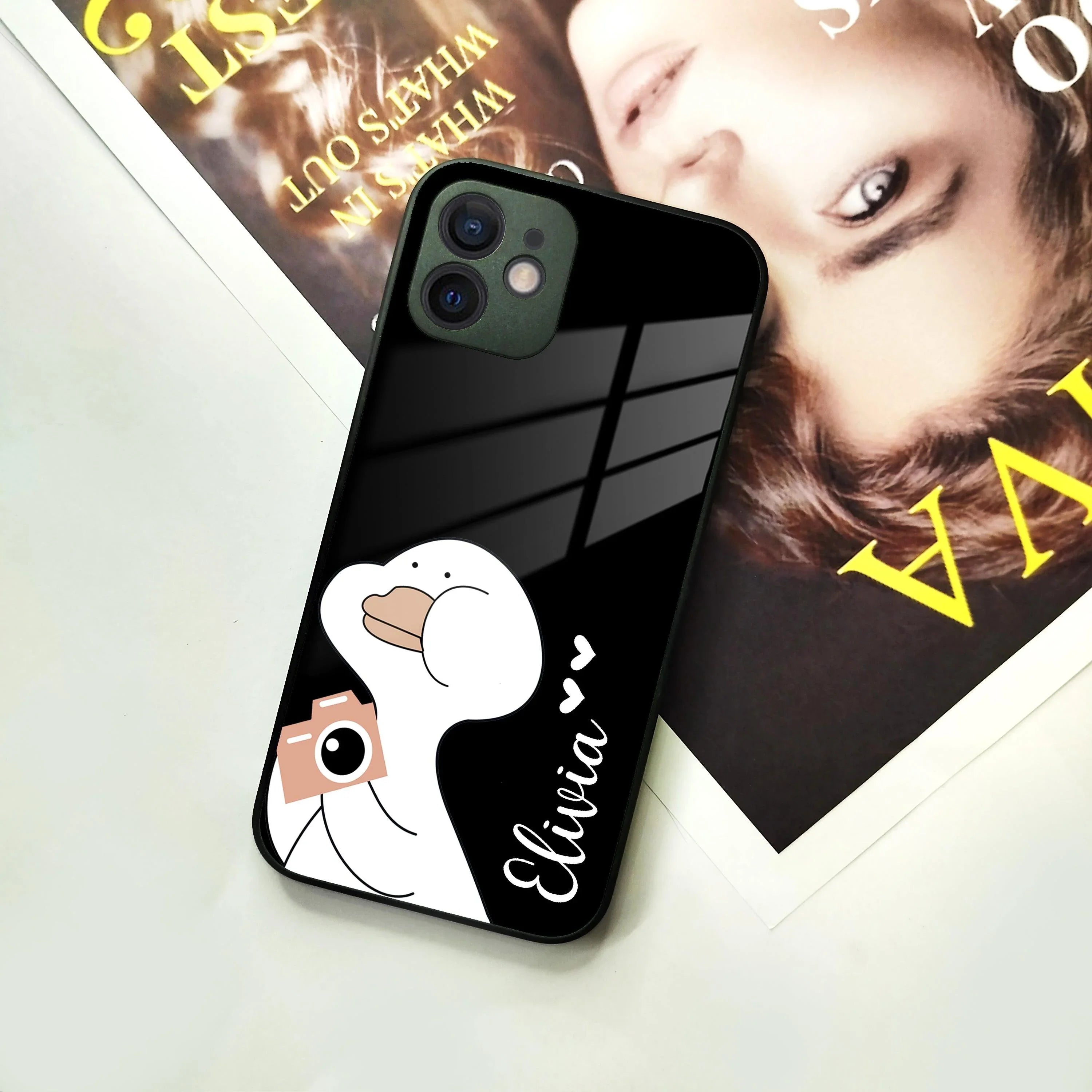 White Duck Glass Case Cover For iPhone - ShopOnCliQ