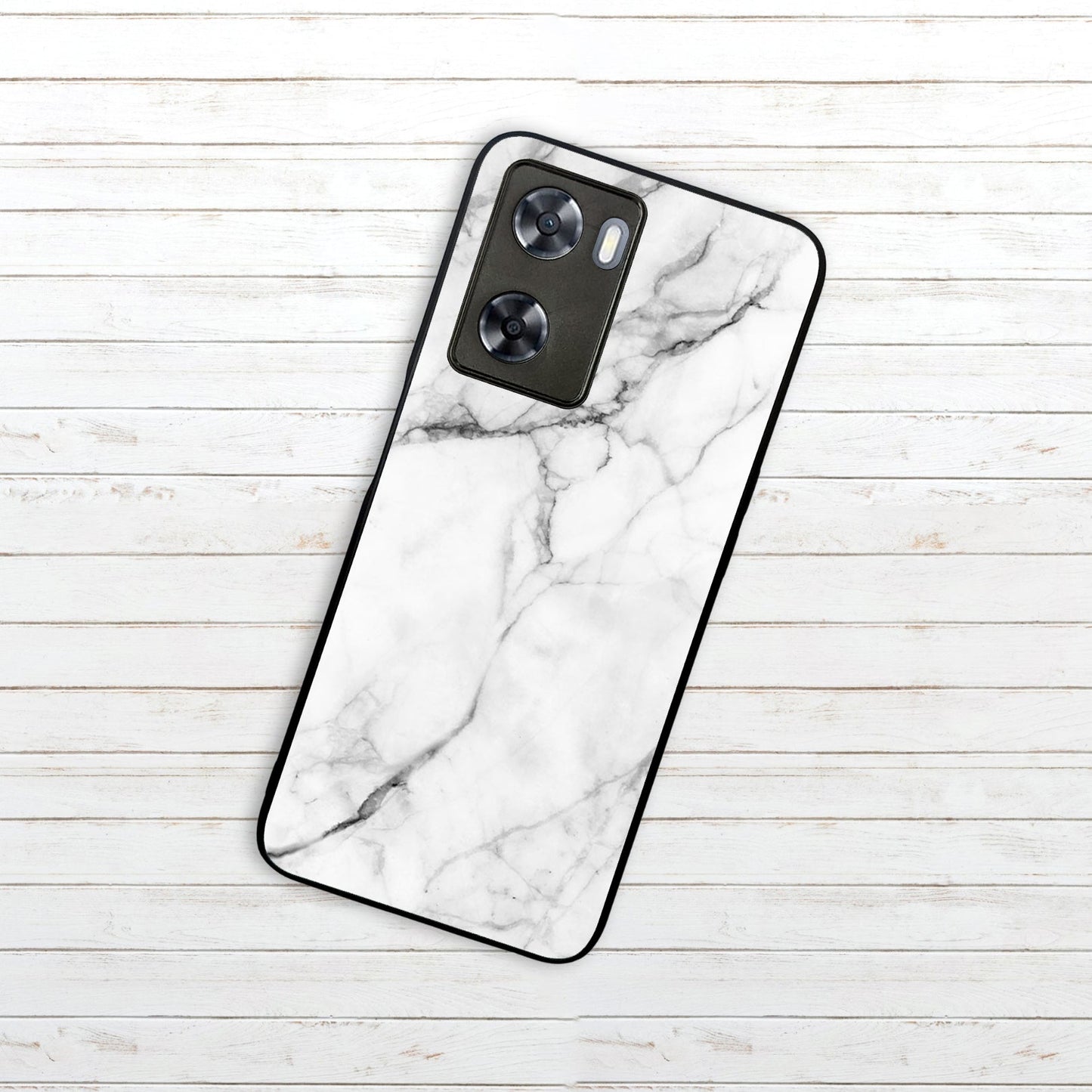 White Marble Patter Glass Case Cover For Oppo ShopOnCliQ