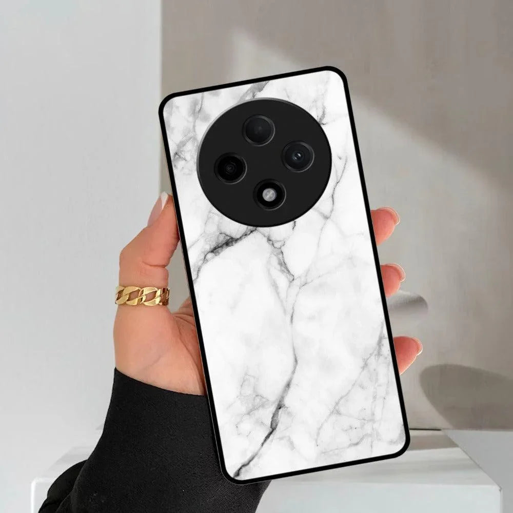 White Marble Patter Glass Case Cover For Oppo - ShopOnCliQ