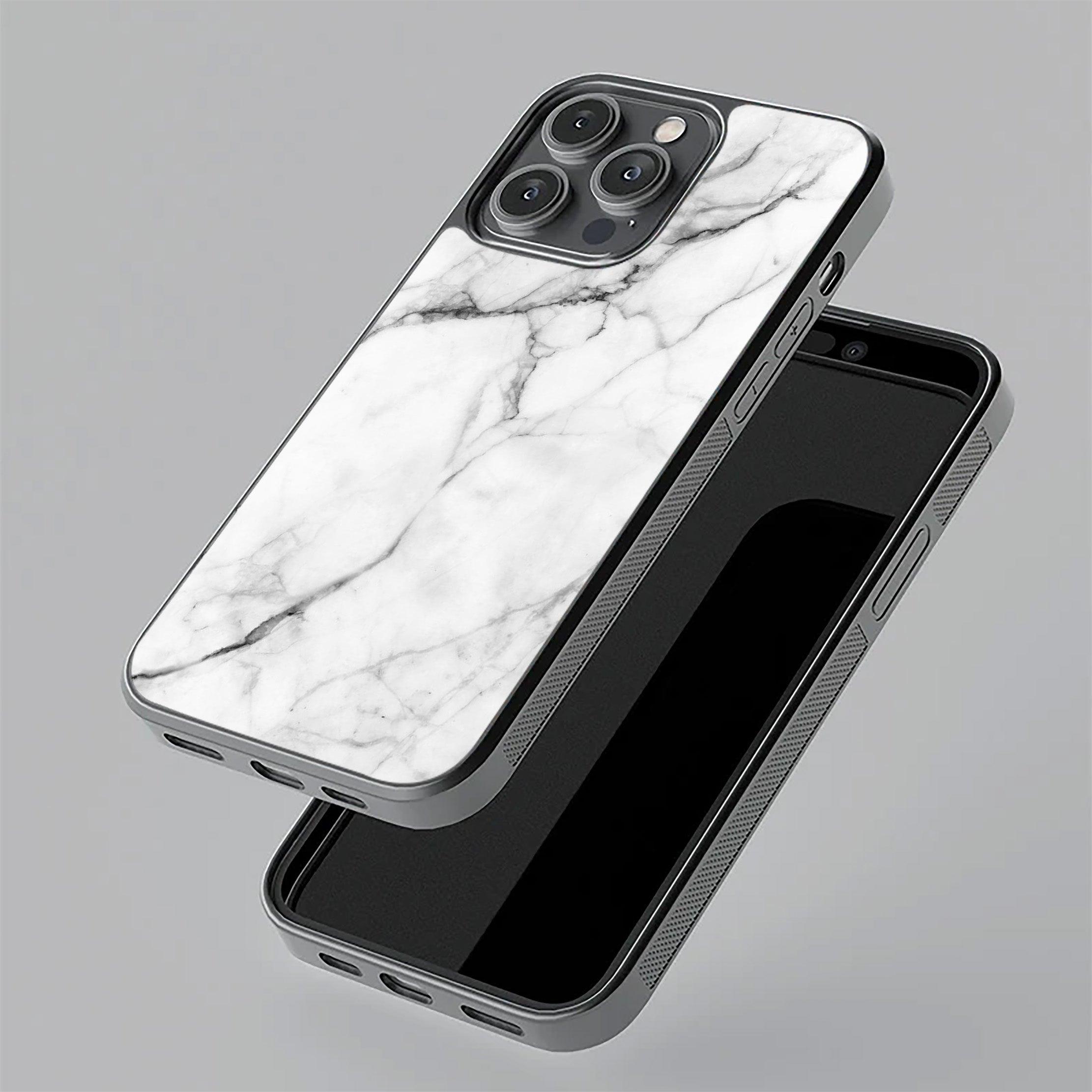 White Marble Patter Glass Case Cover For Oppo - ShopOnCliQ
