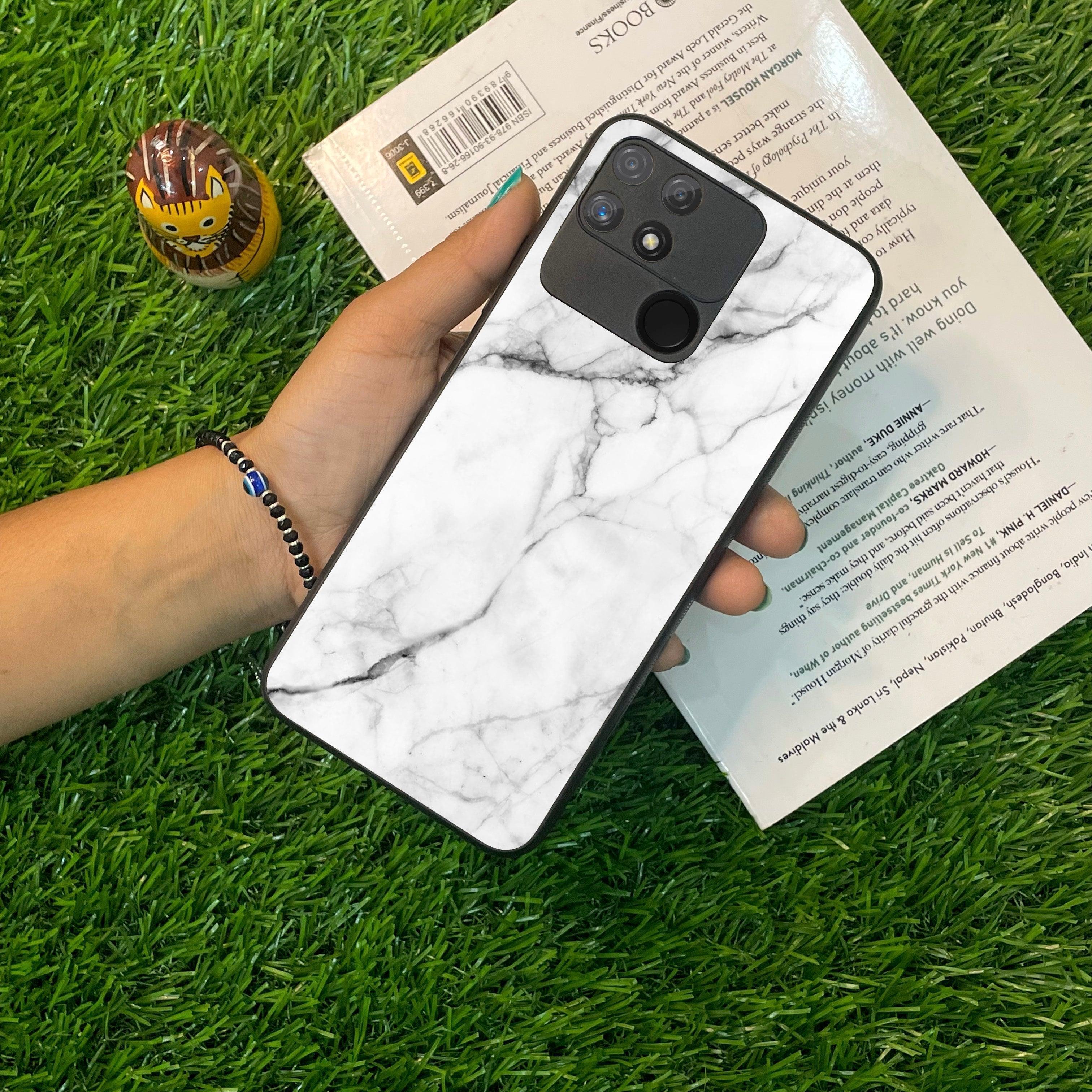 White Marble Patter Glass Case Cover For Realme/Narzo - ShopOnCliQ