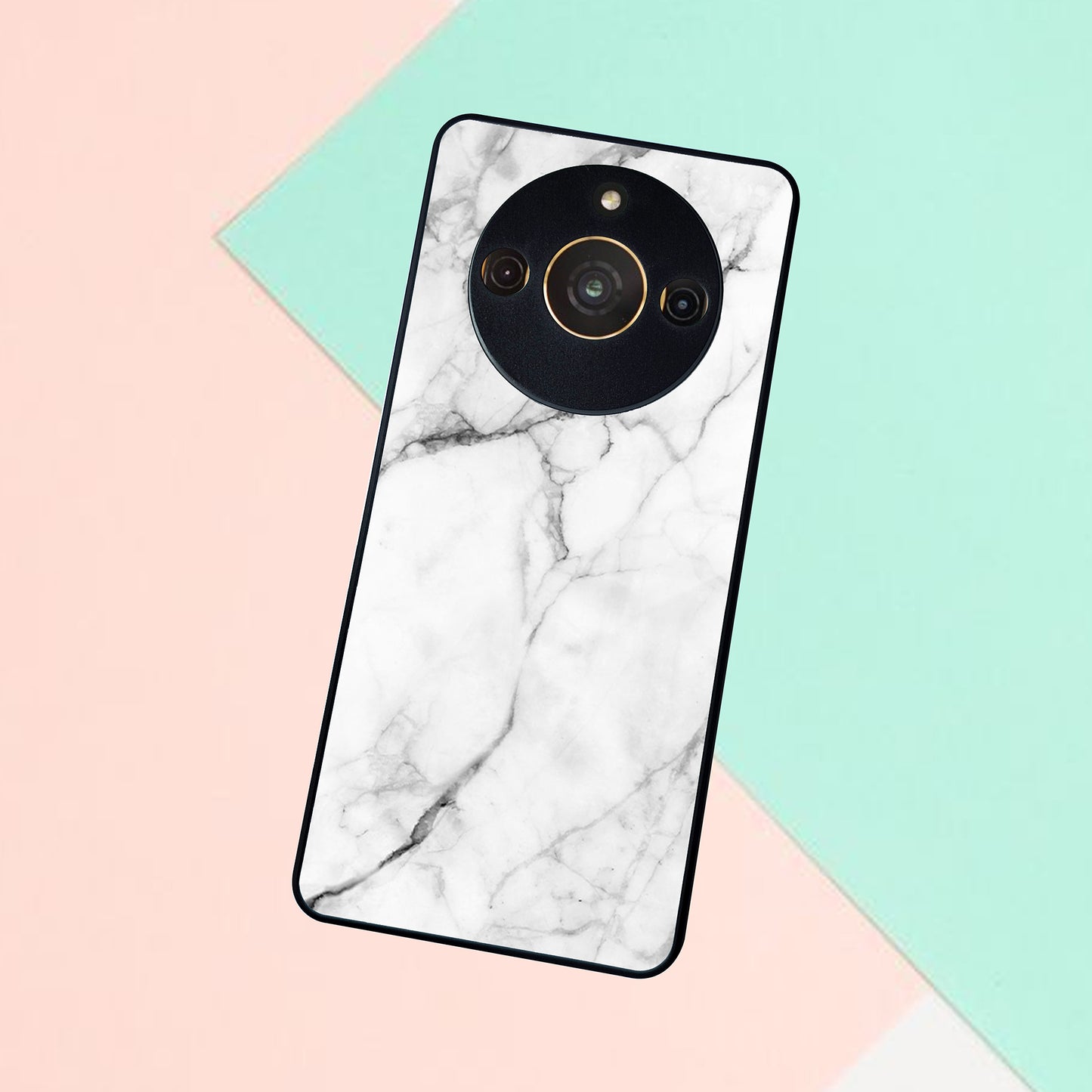 White Marble Patter Glass Case Cover For Realme/Narzo ShopOnCliQ