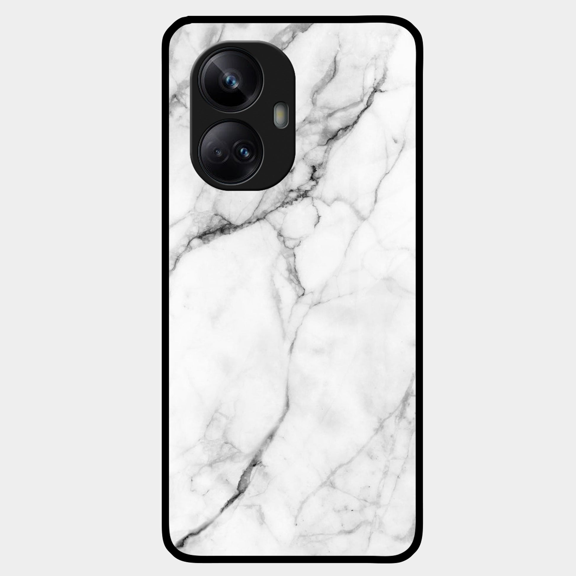 White Marble Patter Glass Case Cover For Realme/Narzo ShopOnCliQ