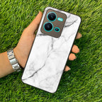 White Marble Patter Glass Case Cover For Vivo - ShopOnCliQ