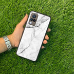 White Marble Patter Glass Case Cover For Vivo - ShopOnCliQ