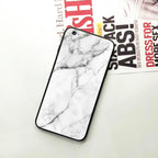 White Marble Patter Glass Case Cover For iPhone - ShopOnCliQ
