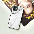 White Marble Patter Glass Case Cover For iPhone - ShopOnCliQ