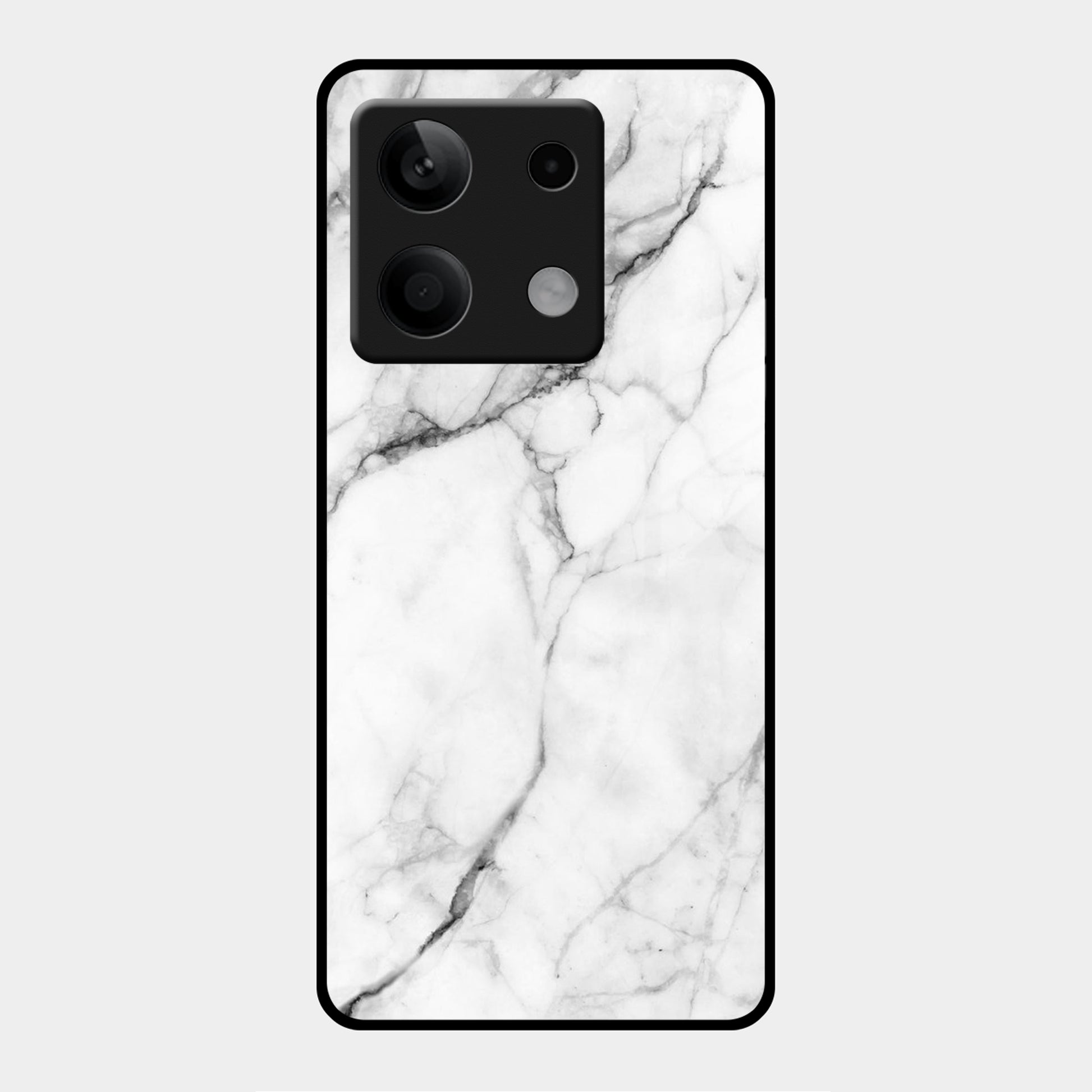 White Marble Patter Glass Case Cover for Poco - ShopOnCliQ