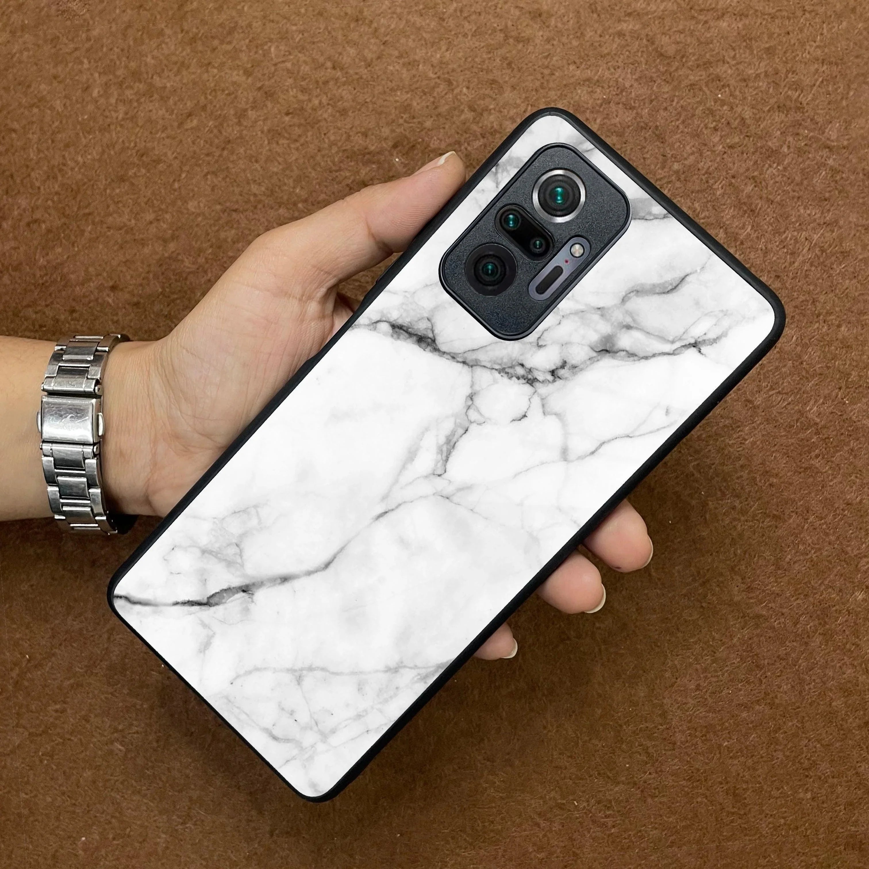 White Marble Patter Glass Case Cover for Redmi/Xiaomi - ShopOnCliQ