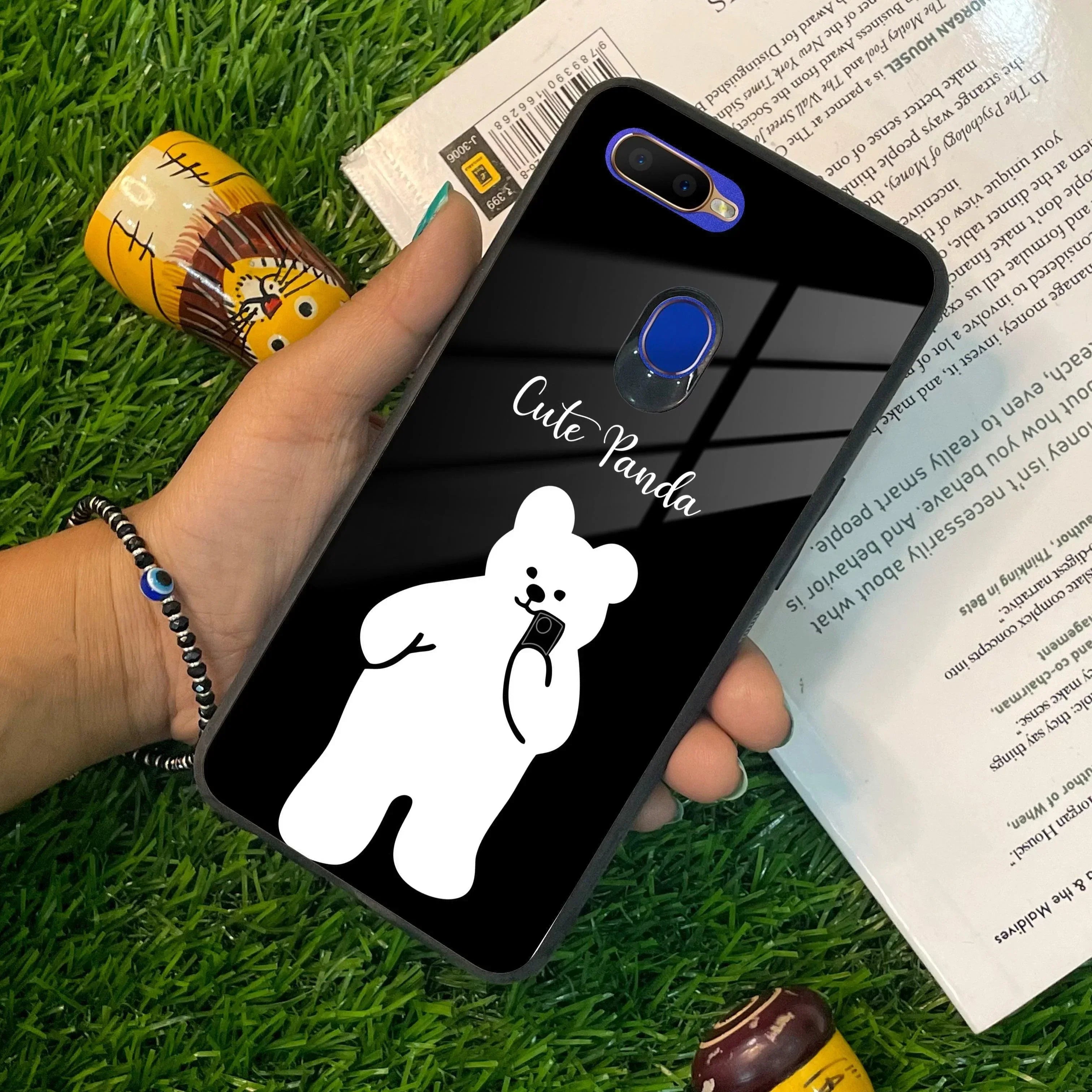 White Panda Glass Case Cover For Oppo - ShopOnCliQ