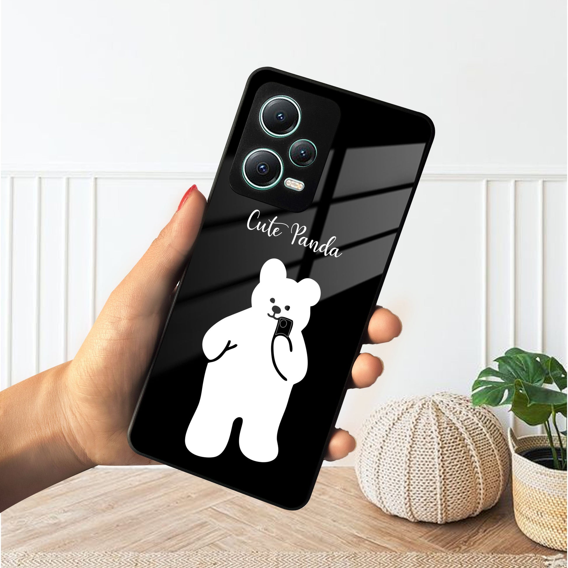 White Panda Glass Case Cover For Poco ShopOnCliQ