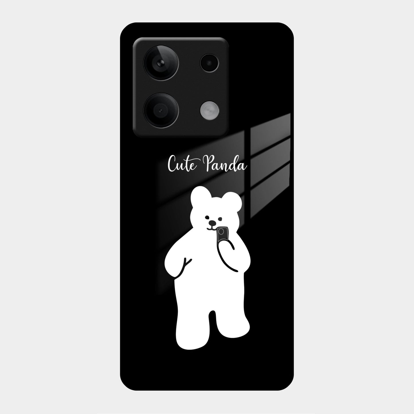 White Panda Glass Case Cover For Poco