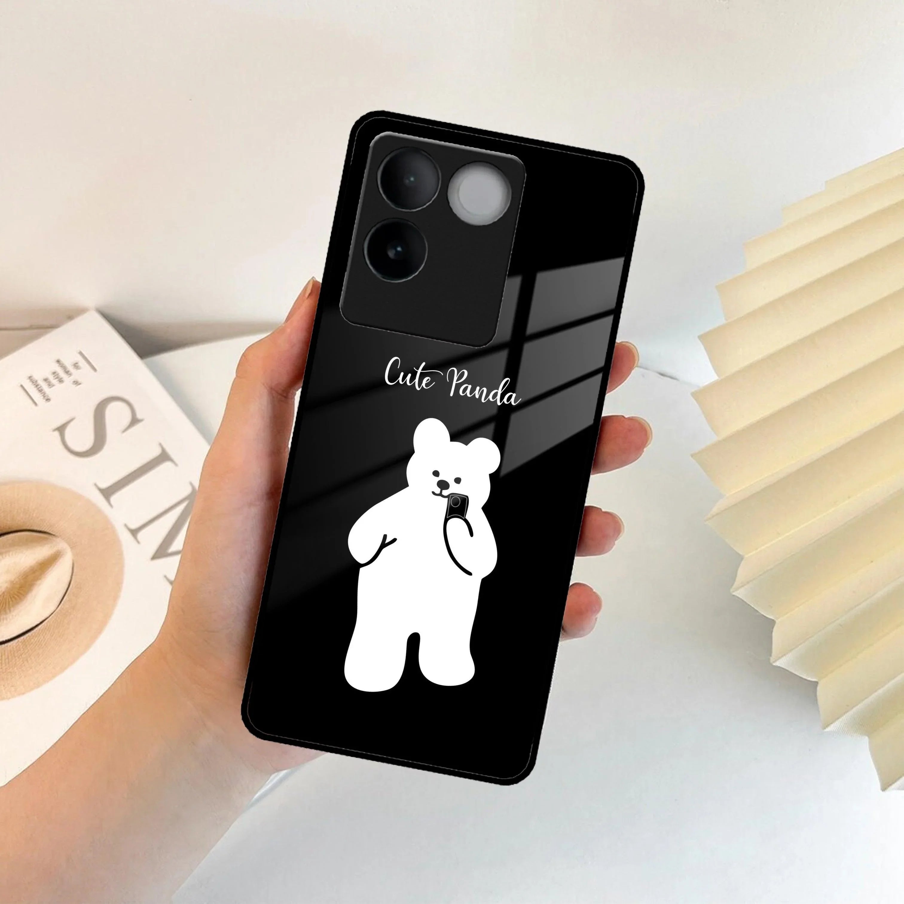White Panda Glass Case Cover For iQOO - ShopOnCliQ