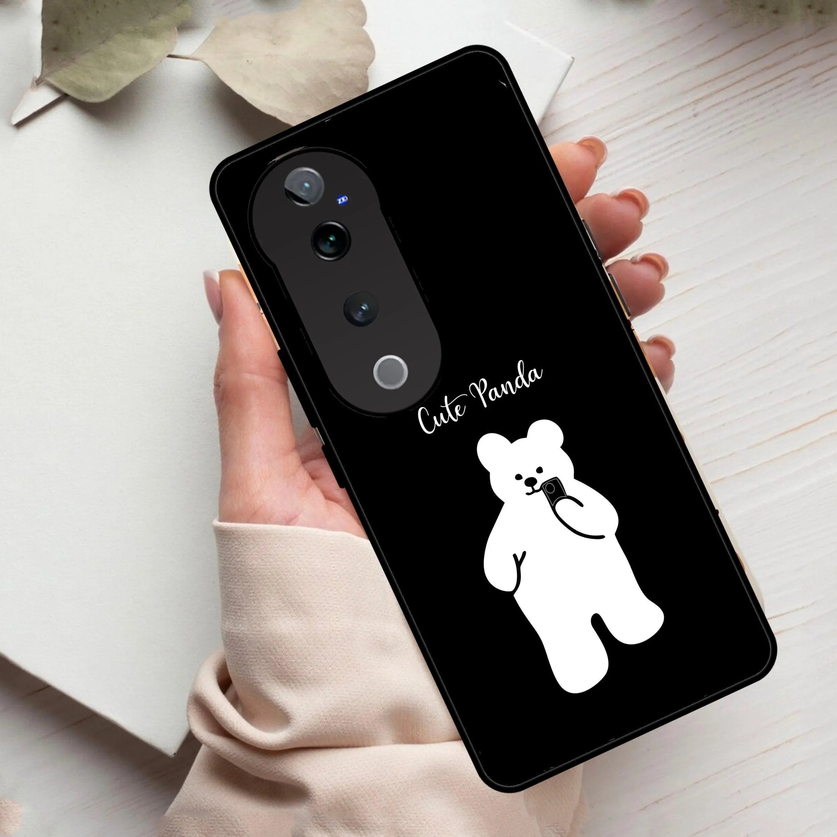 White Panda Glass Case Cover For Vivo - ShopOnCliQ