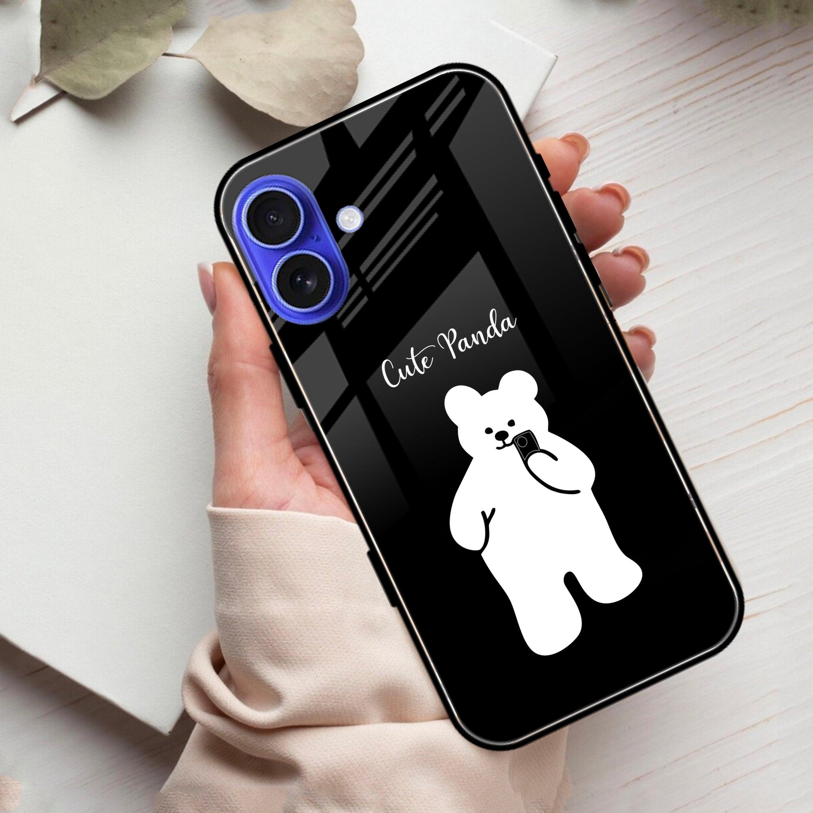 White Panda Glass Case Cover For iPhone - ShopOnCliQ