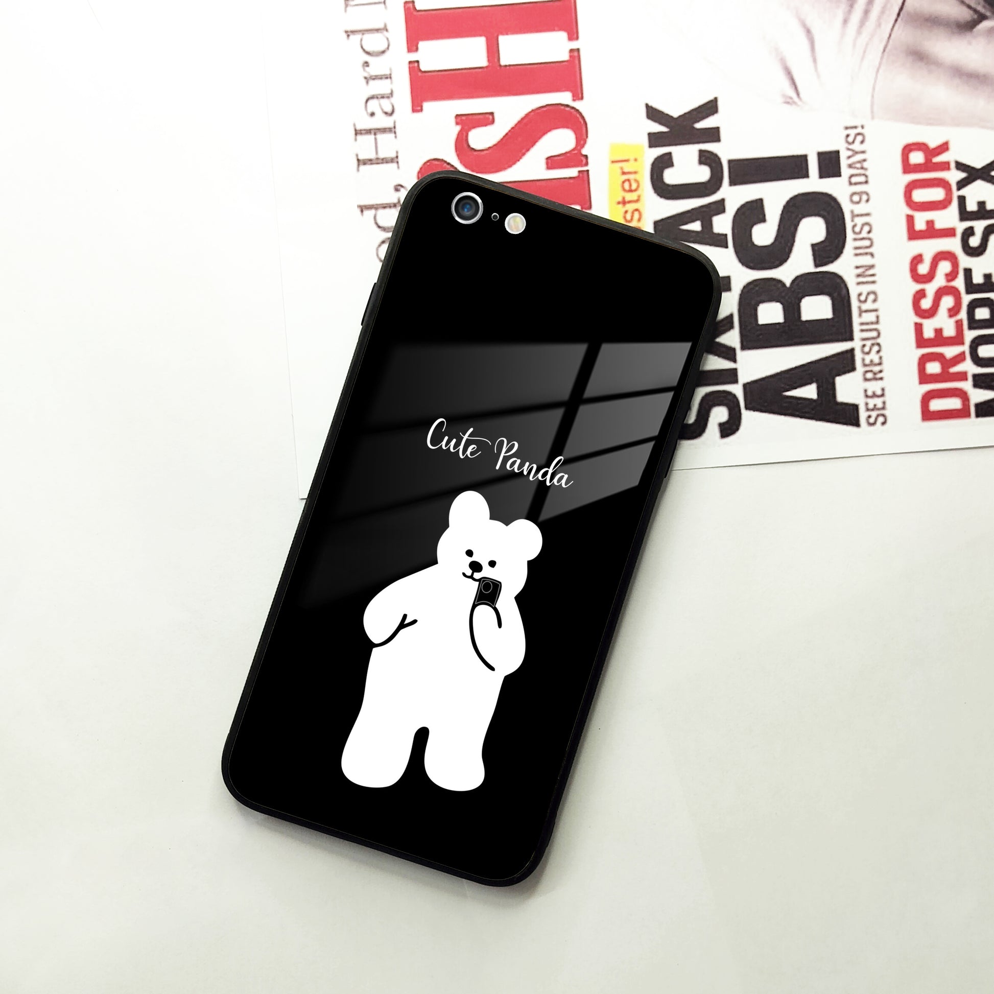 White Panda Glass Case Cover For iPhone ShopOnCliQ