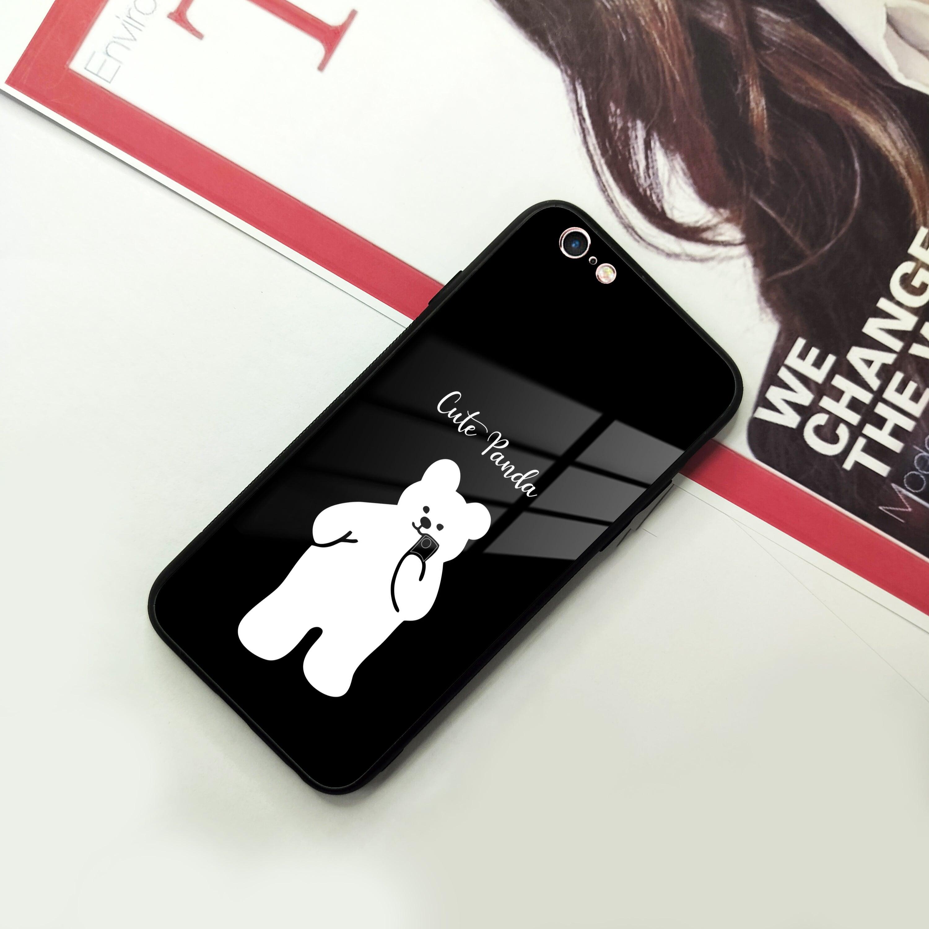 White Panda Glass Case Cover For iPhone - ShopOnCliQ