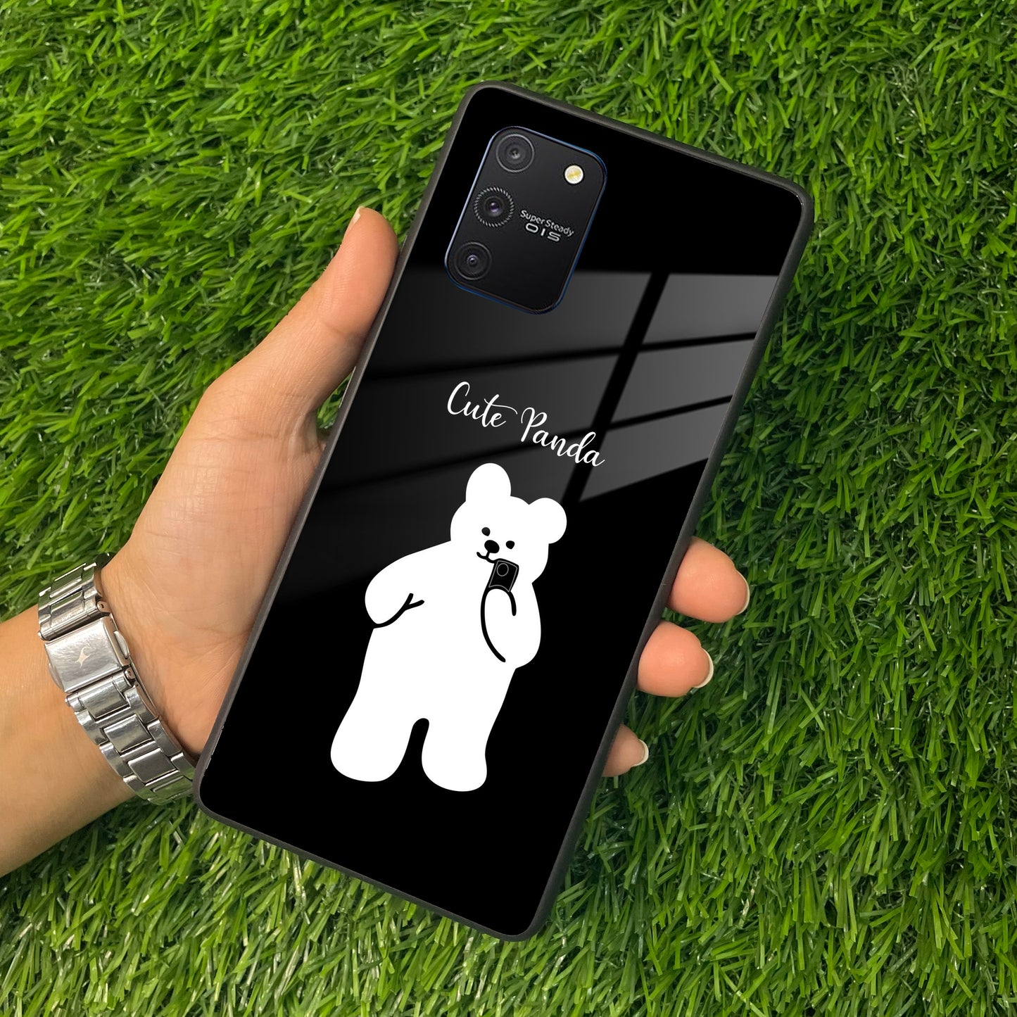 White Panda Glass Case Cover For Samsung