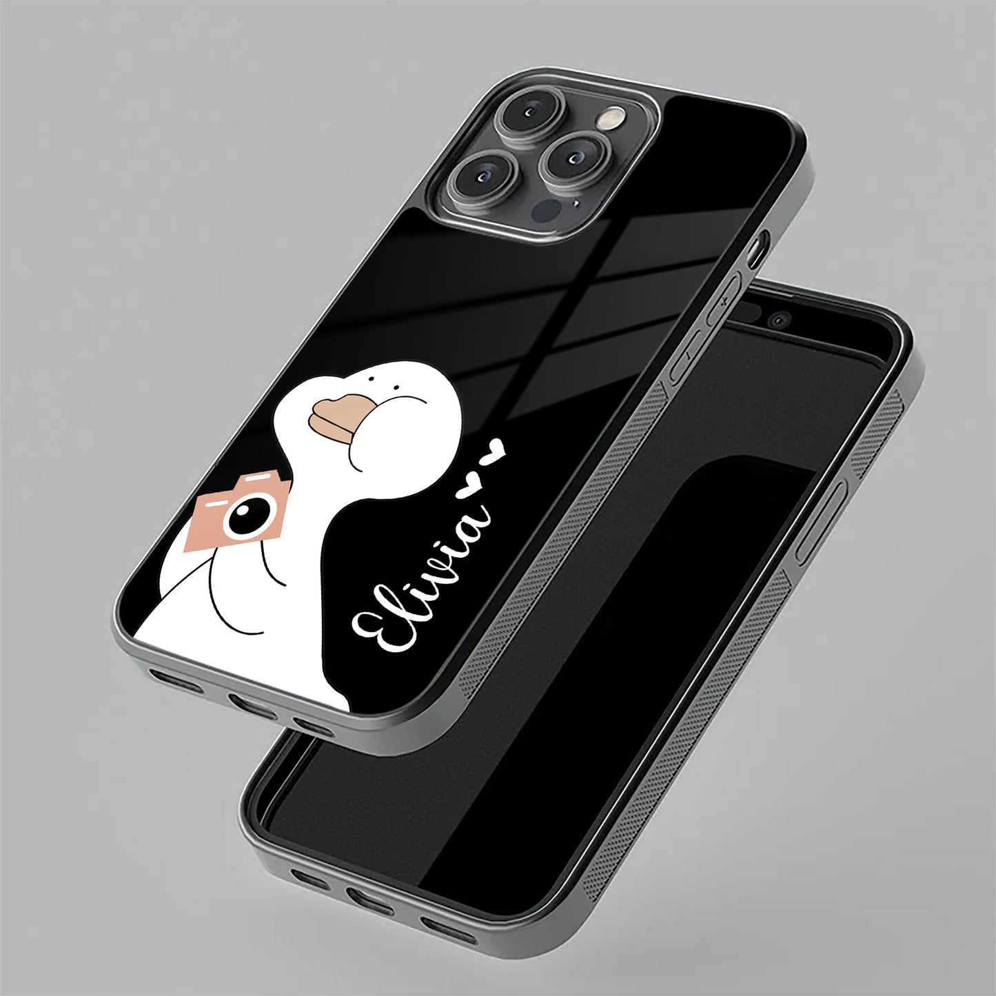 White Duck Glass Case Cover For OnePlus