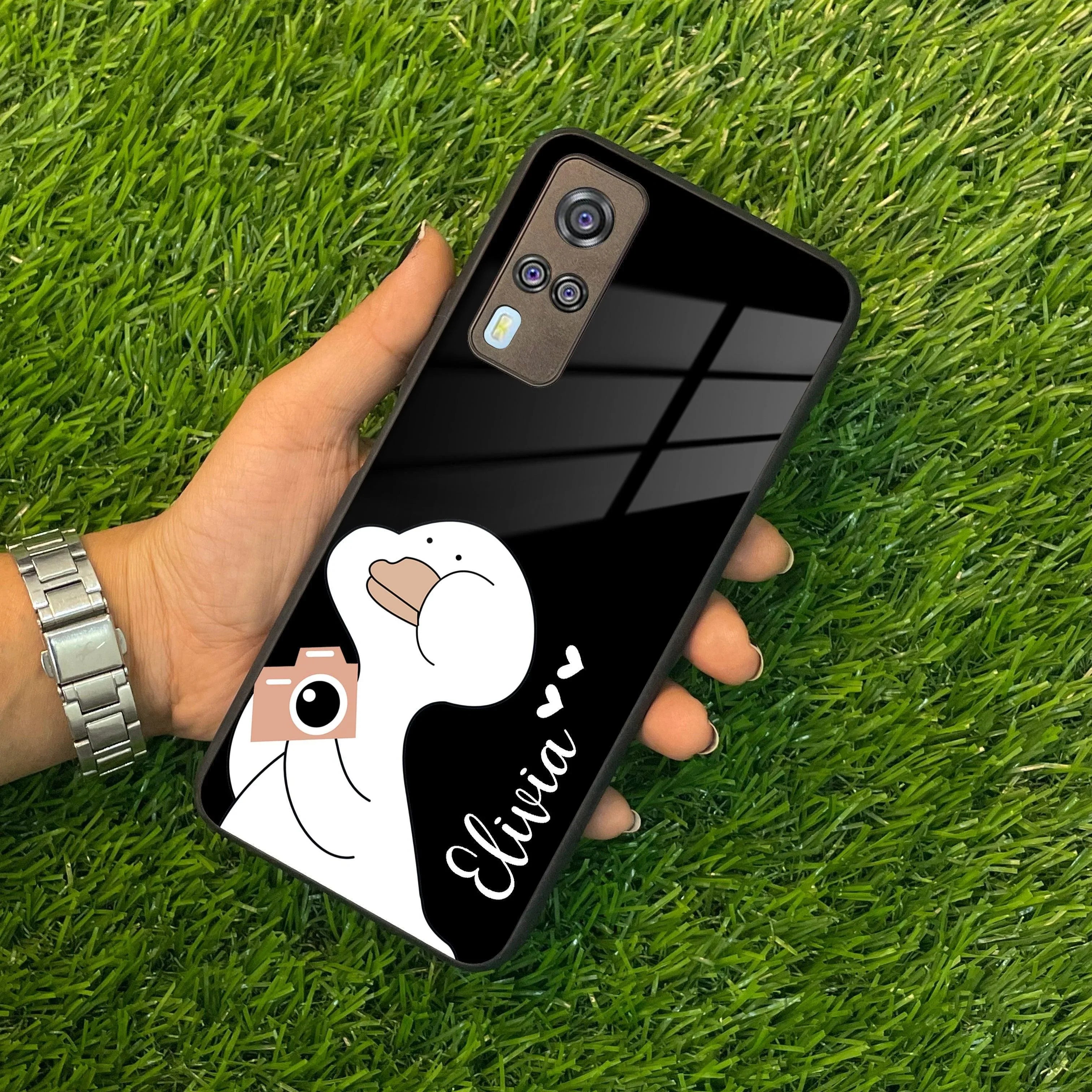 White Duck Glass Case Cover For Vivo - ShopOnCliQ