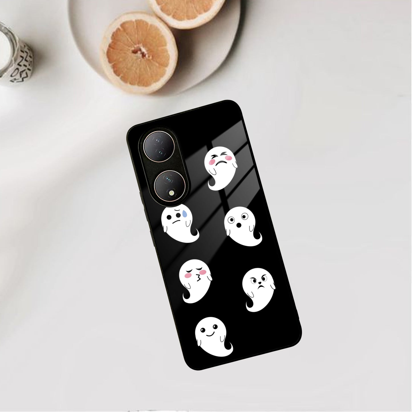 Cute Ghost Glass Case Cover For Vivo