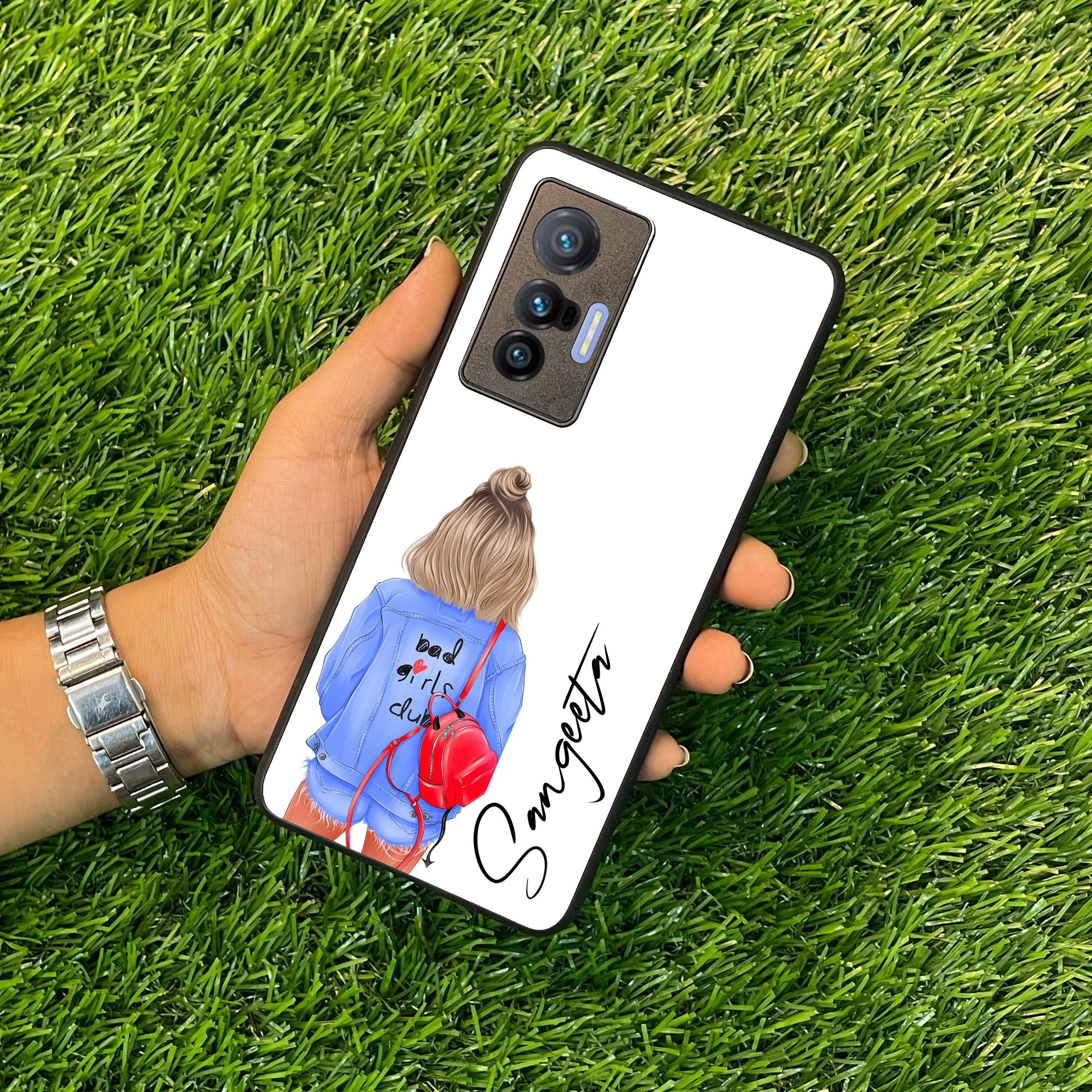 Bag Girl Customize Name Glass Case For Vivo - ShopOnCliQ