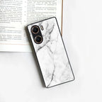 White Marble Patter Glass Case Cover For Vivo - ShopOnCliQ