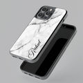 White Marble Patter Glass Case Cover For Samsung Galaxy A42 5G