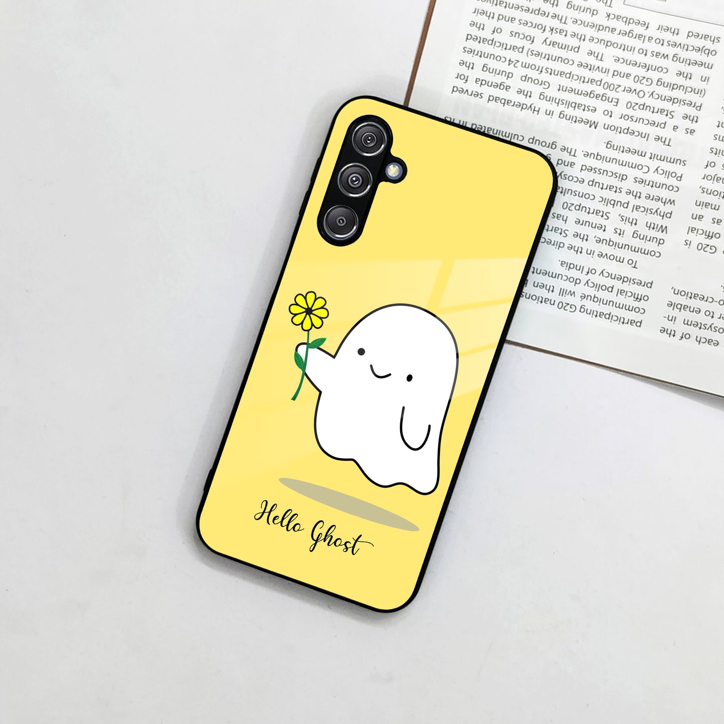 Ghost With Flower Glass Case Cover For Samsung