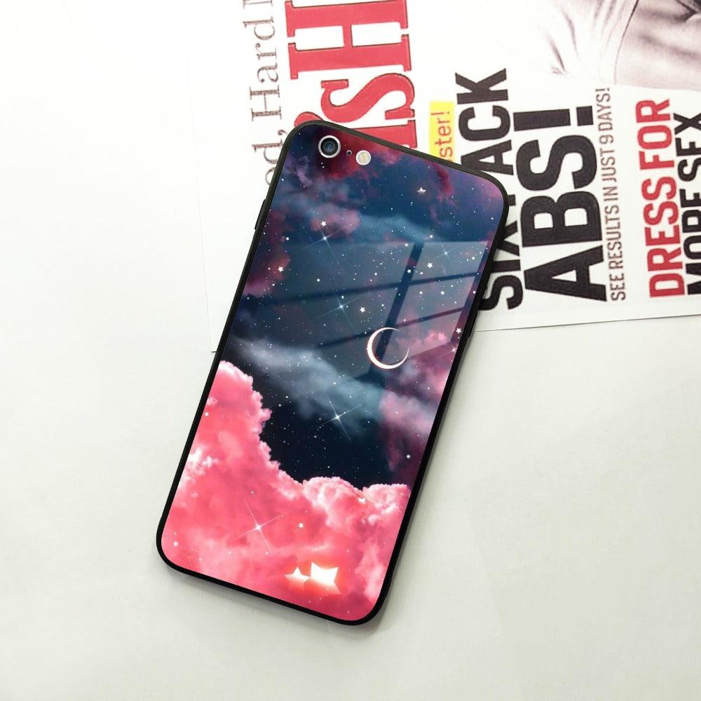 Aesthetic Cloud Glass Case Cover For iPhone