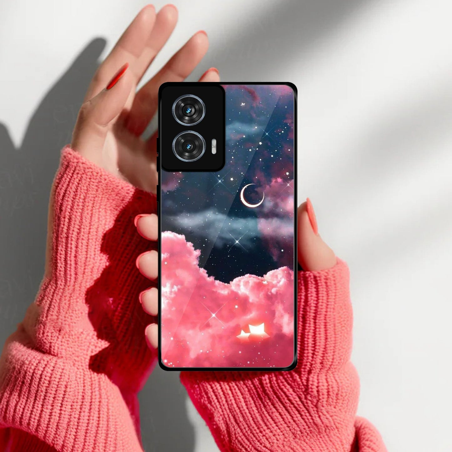 Aesthetic Cloud Glass Case Cover For Motorola