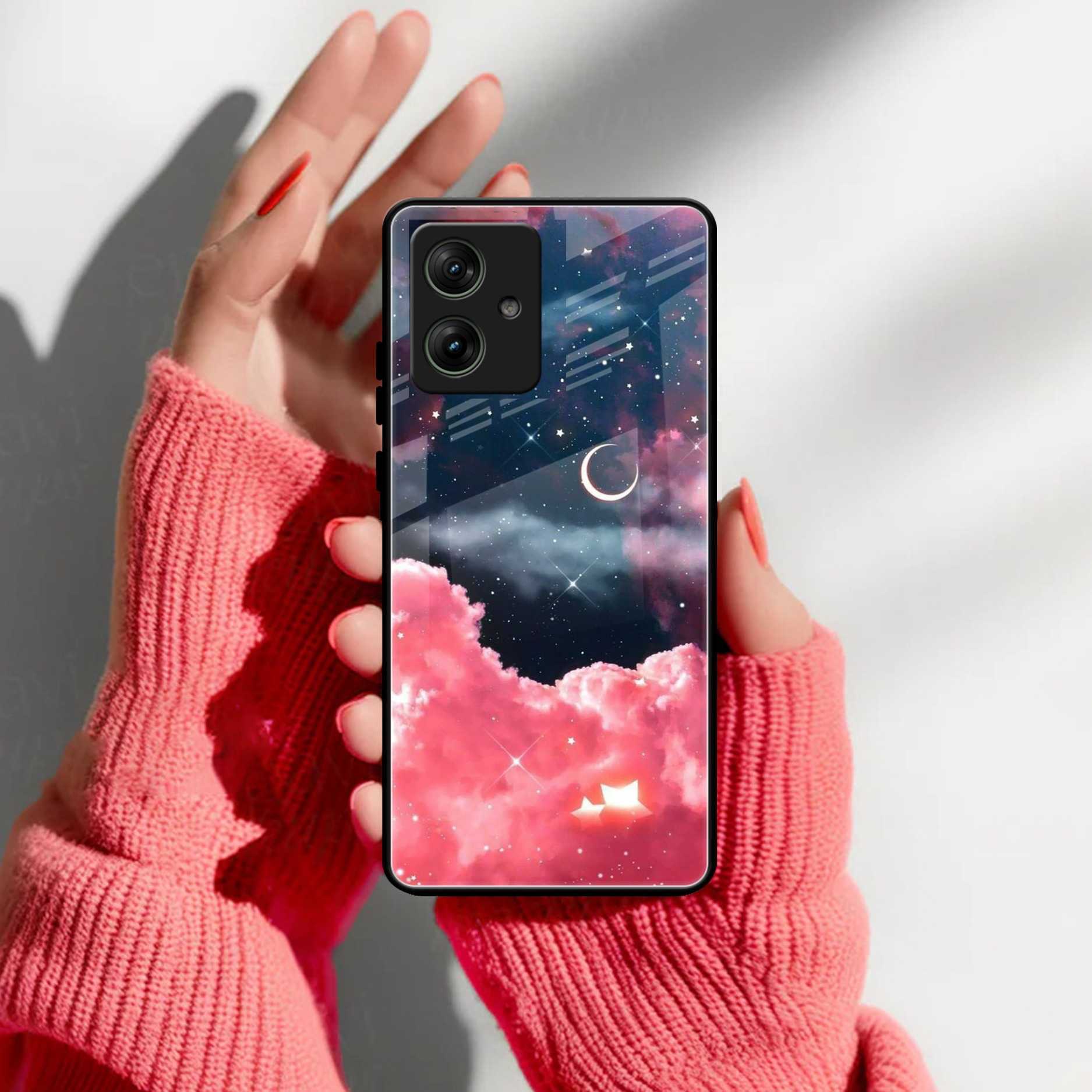 Aesthetic Cloud Glass Case Cover For Motorola