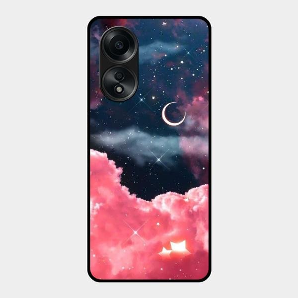 Aesthetic Cloud Glass Case Cover For Oppo A58