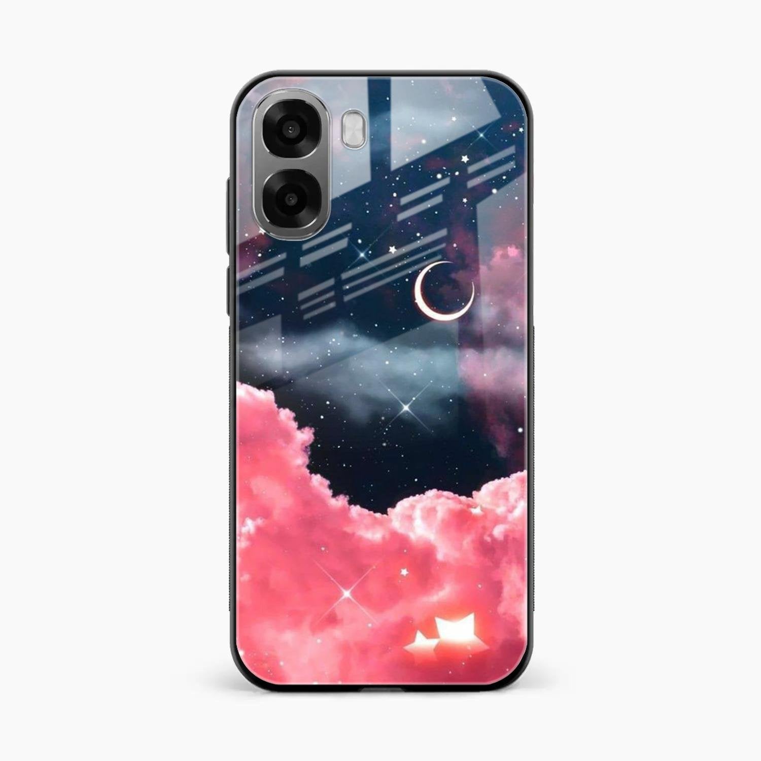 Aesthetic Cloud Glass Case Cover For Oppo A6X 5G