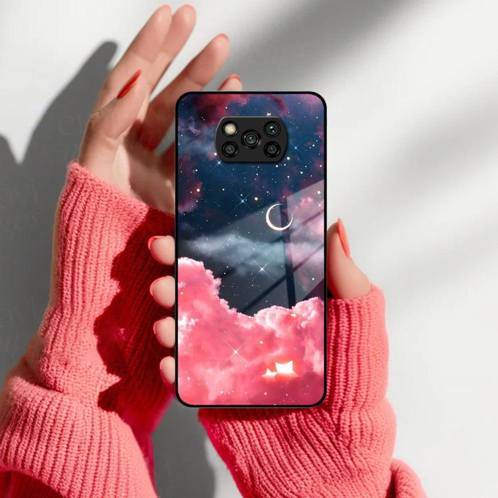 Aesthetic Cloud Glass Case Cover For Poco