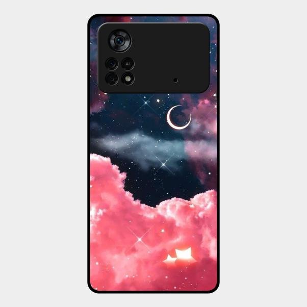 Aesthetic Cloud Glass Case Cover For Poco X4 Pro 5G