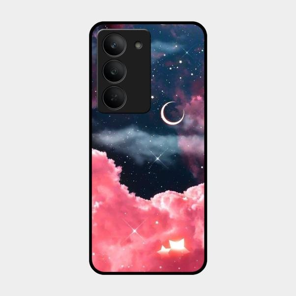 Aesthetic Cloud Glass Case Cover For Realme 14X 5G