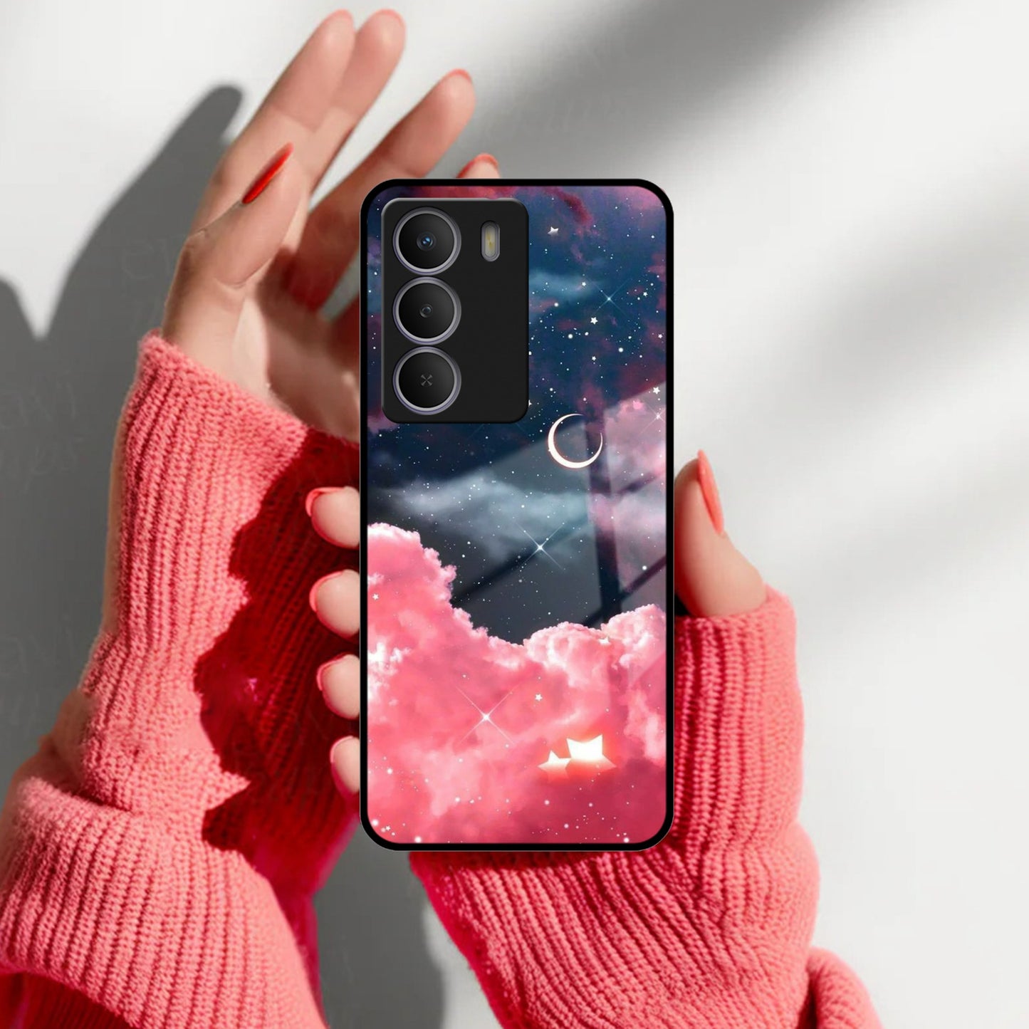 Aesthetic Cloud Glass Case Cover For Realme/Narzo