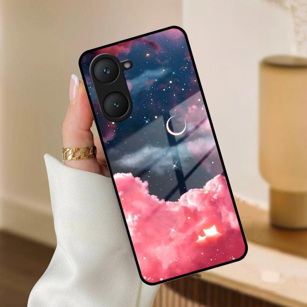 Aesthetic Cloud Glass Case Cover For iQOO
