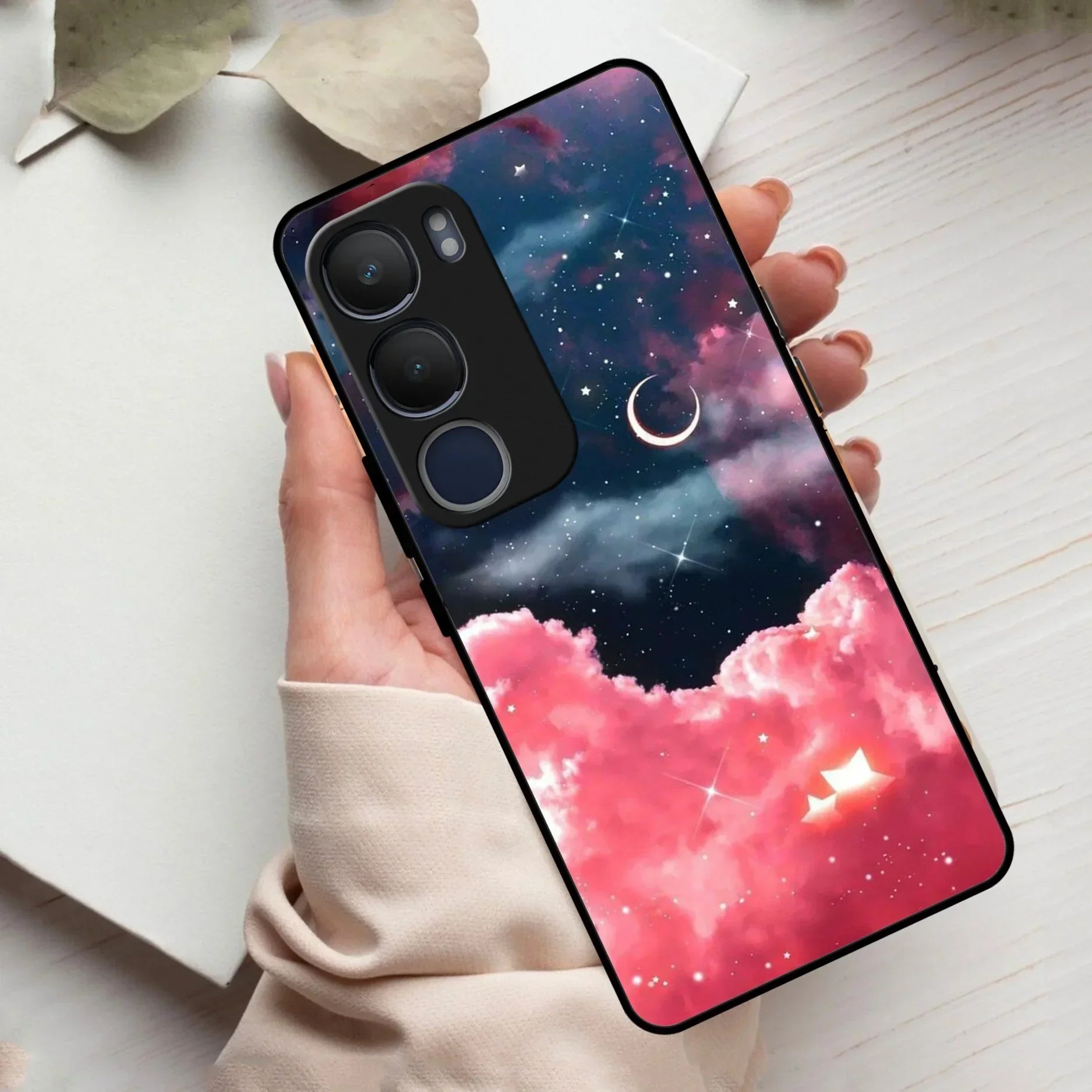 Aesthetic Cloud Glass Case Cover For Vivo - ShopOnCliQ