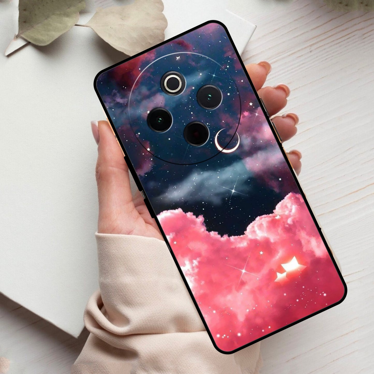 Aesthetic Cloud Glass Case Cover For Vivo